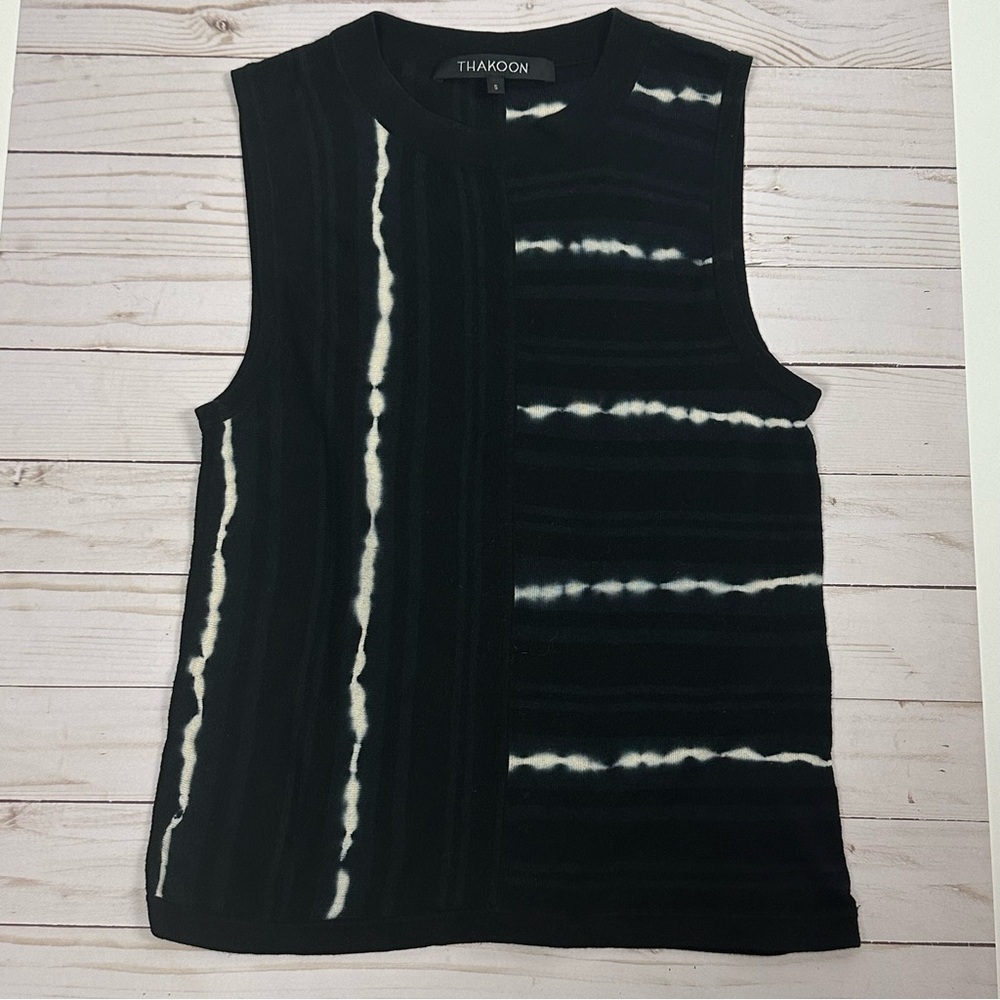 THAKOON navy & white tie-dye sleeveless tank top - size small